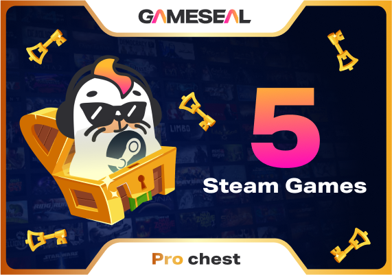 Gameseal 5x Steam games Pro chest (PC) Gameseal 5x Steam games Pro chest (PC)