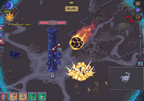 Upgrade your tower and explore procedurally generated biomes. Upgrade your tower and explore procedurally generated biomes.