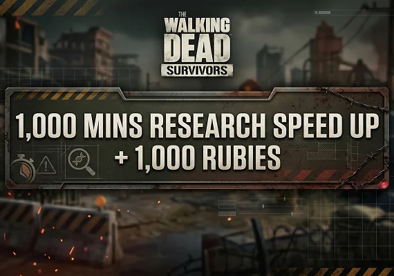 The Walking Dead: Survivors - 1,000 mins Research Speed Up + 1,000 Rubies 