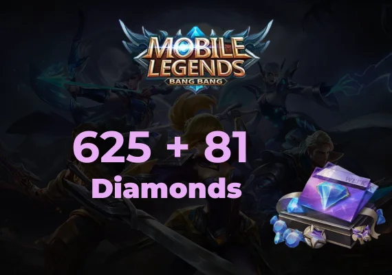 Mobile Legends 625 Diamonds + 81 Bonus