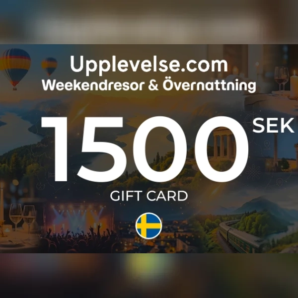 Weekendresor & Övernattning - Upplevelse.com Gift Card 1500 SEK Key - SWEDEN