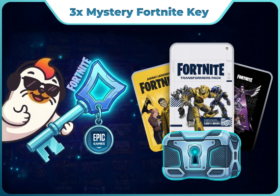 3x Mystery Fortnite Epic Games Keys