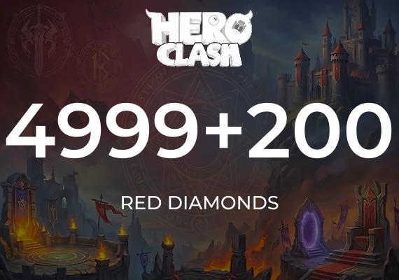 Hero Clash -  4999 + 200 Red Diamonds