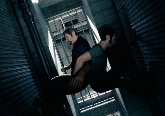 A Way Out: Thrilling Co-op Adventure Escape The image showcases the two protagonists, Leo and Vincent, from the co-op video game "A Way Out." They are standing in a gritty, prison-like setting, highlighting the game's central theme of a daring escape.