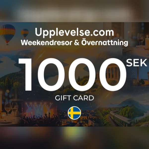 Weekendresor & Övernattning - Upplevelse.com Gift Card 1000 SEK Key - SWEDEN
