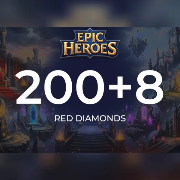 Epic Heroes - X Hero Red Diamond 200 + 8 Red Diamonds Direct Top-Up - GLOBAL