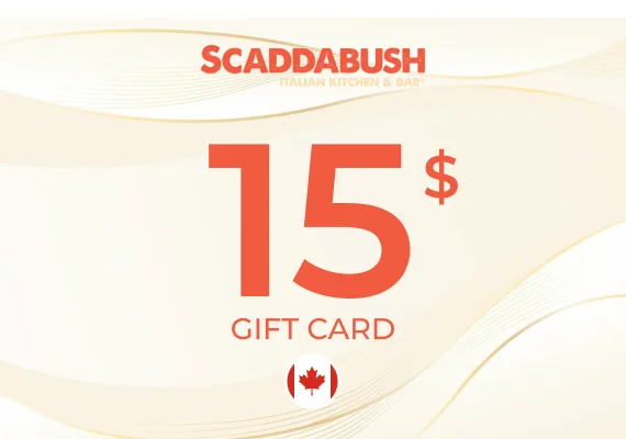 SCADDABUSH Italian Kitchen & Bar Gift Card 15 CAD