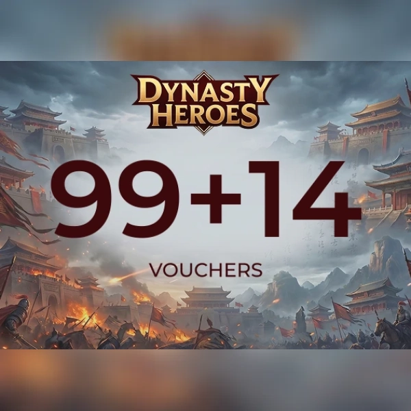 Dynasty Heros - 99 Voucher + 14 Voucher Direct Top-Up - GLOBAL