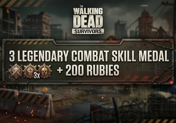 The Walking Dead: Survivors - 3 Legendary Combat Skill Medal + 200 Rubies