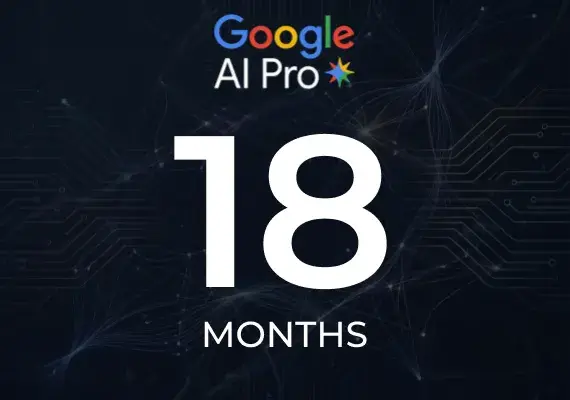  Google AI Pro: Gemini Advanced - 18 Month Non-Stackable