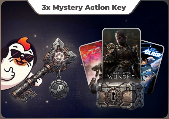 3x Action Mystery Steam Keys
