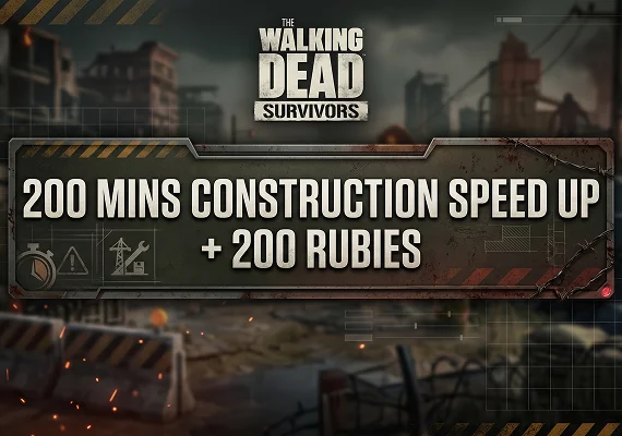 The Walking Dead: Survivors - 200 mins Construction Speed Up + 200 Rubies