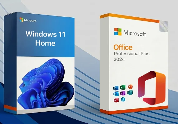 Microsoft Windows 11 Home & Microsoft Office 2024 - LTSC Professional Plus Bundle