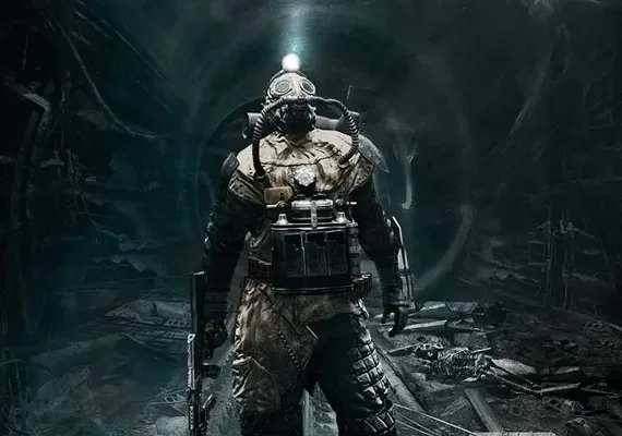 Metro 2033 Redux key art – Ranger in a gas mask in a metro tunnel