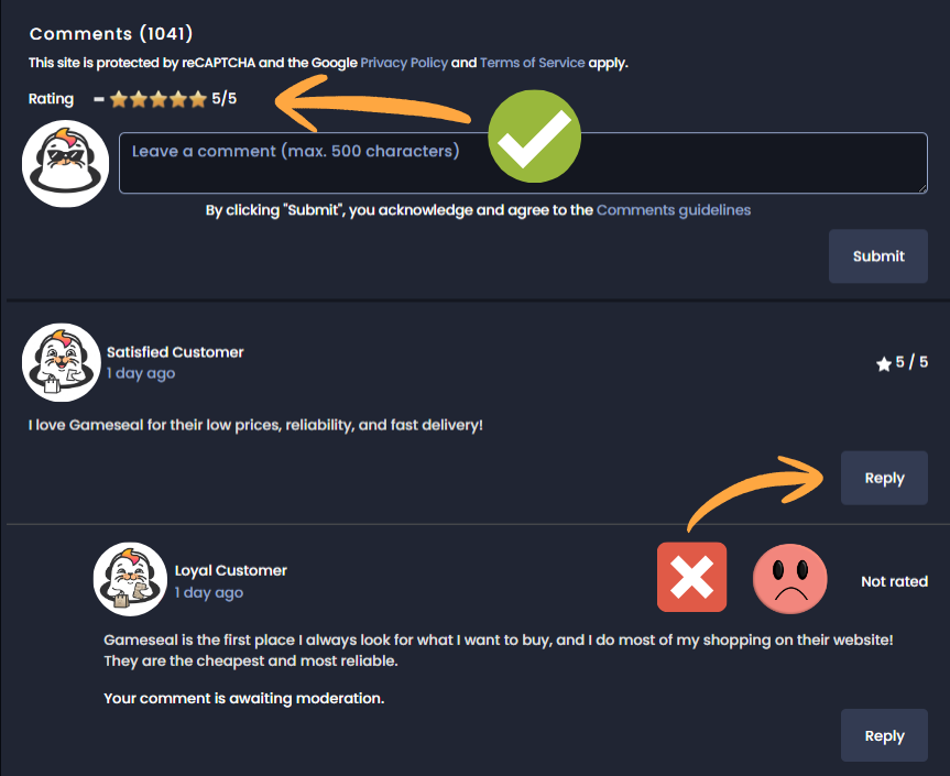 Step 2 - Continue rating