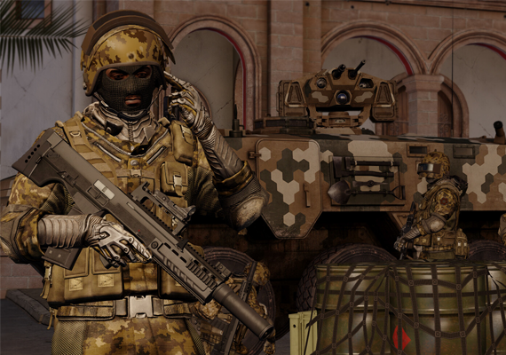Immerse yourself in authentic combat within a vast military sandbox. Immerse yourself in authentic combat within a vast military sandbox.