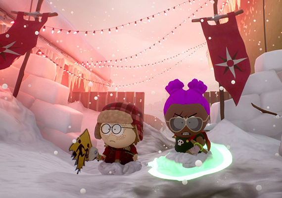 Traverse the enchanting snow-covered streets of South Park on your exploration journey. Traverse the enchanting snow-covered streets of South Park on your exploration journey.
