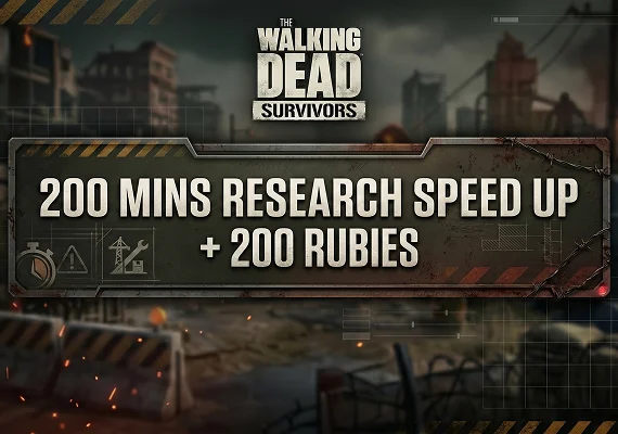 The Walking Dead: Survivors - 200 mins Research Speed Up + 200 Rubies 